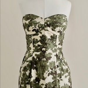 NEW Silk J Crew ikat camo strapless dress